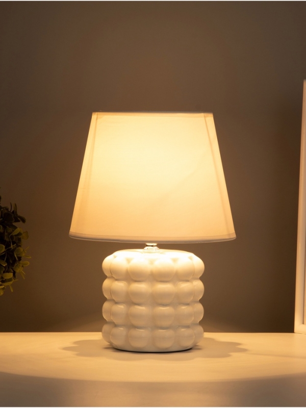 Лампа настольная Лампа настольная "Бабл" 40Вт Е14 белый 12х12х27см