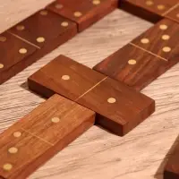 Игра настольная 3 в 1, шахматы, домино, кубики, доска 35&times;35 см, дерево шишам