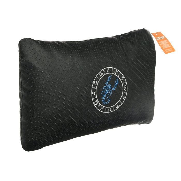 Подушка автомобильная МАТЕХ ЗНАКИ ЗОДИАКА LINE, СКОРПИОН, 45 х 28 х 12 см, черный Подушка автомобильная МАТЕХ ЗНАКИ ЗОДИАКА LINE, СКОРПИОН, 45 х 28 х 12 см, черный