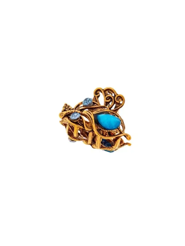 Крабик для волос &laquo;Индия&raquo;, тюльпан, 2.5 см, золотистый МИКС