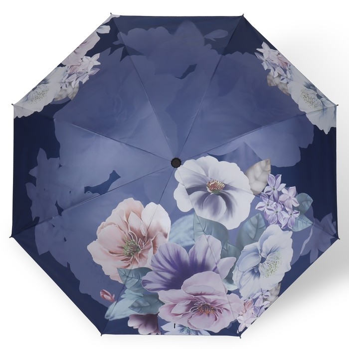 Зонт механический «Фиалки», эпонж, 4 сложения, 8 спиц, R = 49/55 см, D = 110 см, цвет МИКС Зонт механический «Фиалки», эпонж, 4 сложения, 8 спиц, R = 49/55 см, D = 110 см, цвет МИКС