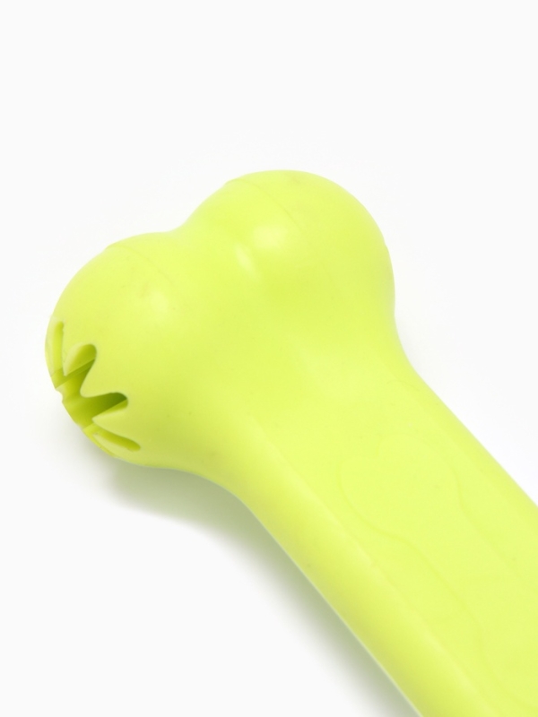 Игрушка жевательная Игрушка жевательная "Вкусная кость" с отверстиями для лакомств, TPR, 11 см, салатовая