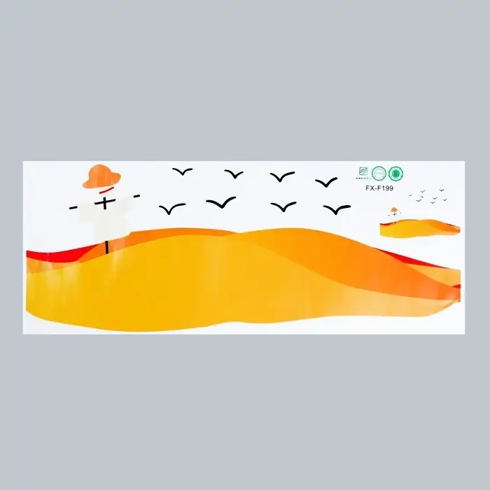 Наклейка пластик интерьерная цветная  Наклейка пластик интерьерная цветная "Пшеничные поля" 24х60 см