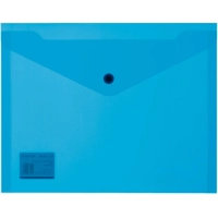 Папка-конверт на кнопке А5, 19х24, 180мкм, синий 10шт/уп