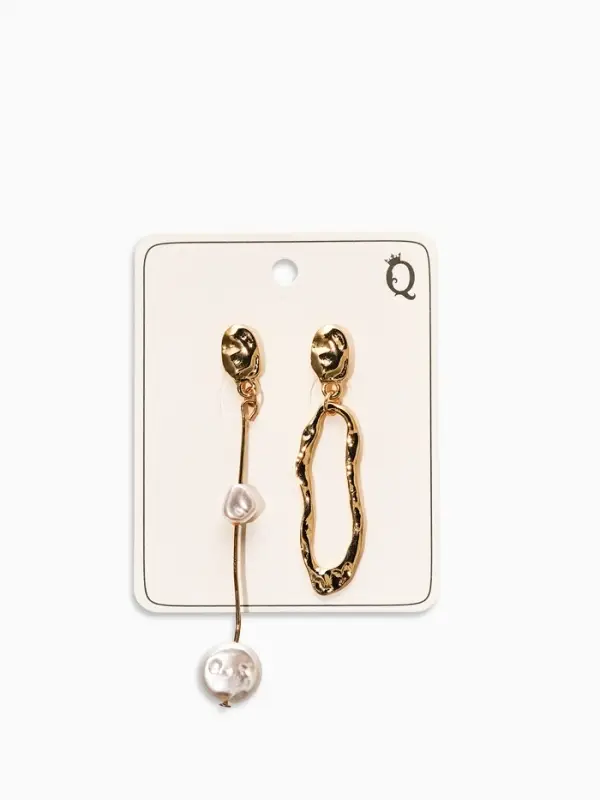 Серьги жемчуг Серьги жемчуг "Корейский стиль", цвет белый в золоте