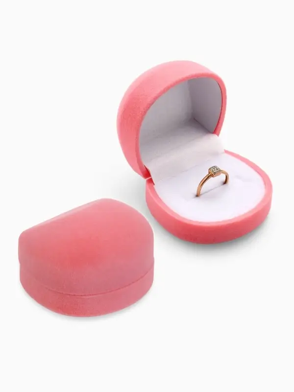 Футляр под кулон, серьги, кольца &laquo;Кнопка&raquo;, бархатный, 5.3&times;5&times;3.3 см, розовый