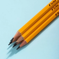 Карандаш чернографитный Deli Scribe HB 6-гр, с ластиком, желтый EC003-HB