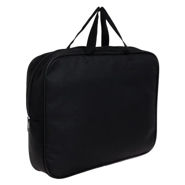 Папка с ручками текстильная А4, 350&times;270&times;70 мм, Calligrata &laquo;Офис&raquo;, внутренний карман, чёрная