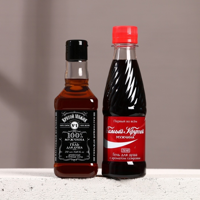 Новогодний подарочный набор косметики «Крутой мужик», гель для душа во флаконе виски 250 мл и гель для душа во флаконе кока-колы 250 мл, Новый Год Новогодний подарочный набор косметики «Крутой мужик», гель для душа во флаконе виски 250 мл и гель для душа во флаконе кока-колы 250 мл, Новый Год