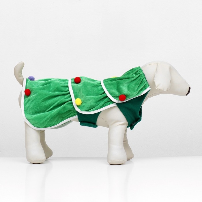 Костюм для животных Костюм для животных "Ёлочка", размер L (ДС 43, ОГ 50 см), зелёный