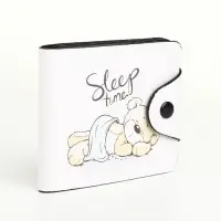 Кошелёк маленький Sleep time, детский, на кнопке, бежевый