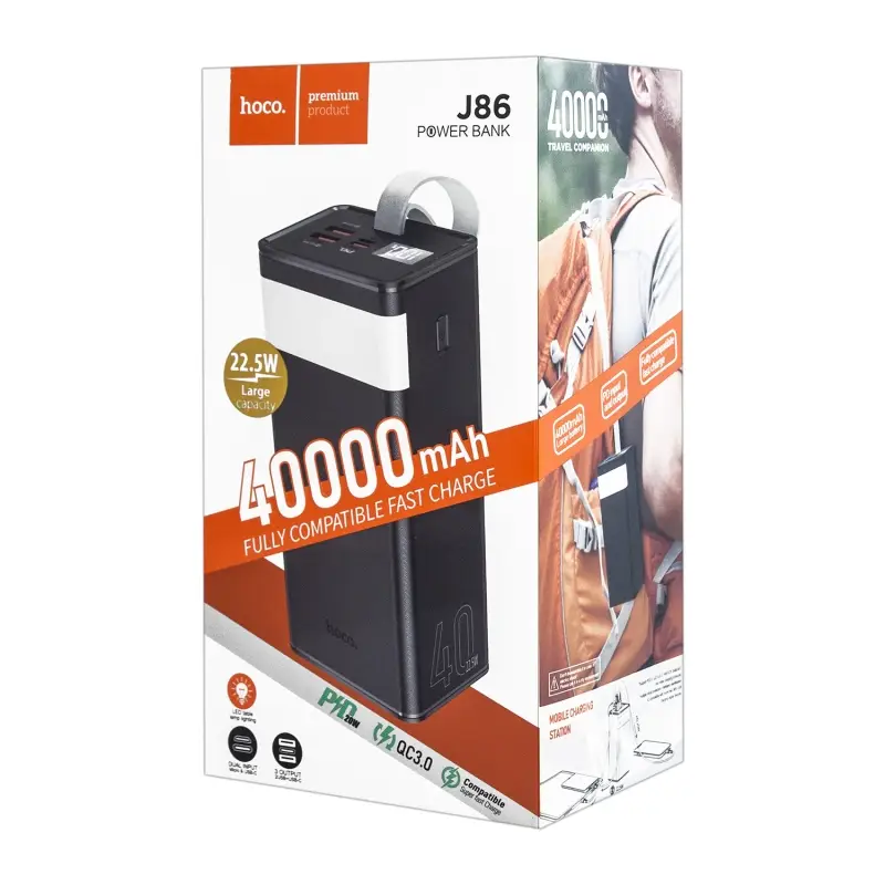 Внешний аккумулятор 40000 mAh J86 HOCO черный