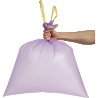 Мешки для мусора ПНД 60л 30мкм 20шт/рул фиолетовый 60x70см с завязками