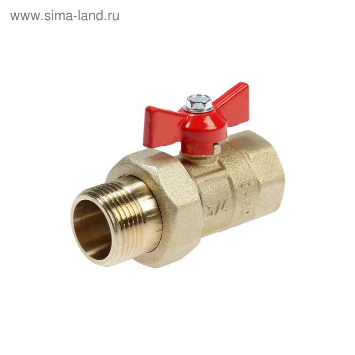 Кран шаровой Кран шаровой "ГАЛЛОП" ПРАКТИК DN-20 132, с американкой 3/4", бабочка