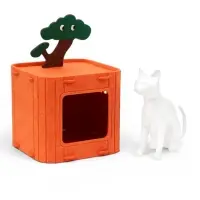 Домик для кошек &laquo;Сад&raquo;, 30&times;34 см, раскладной, войлок, оранжевый