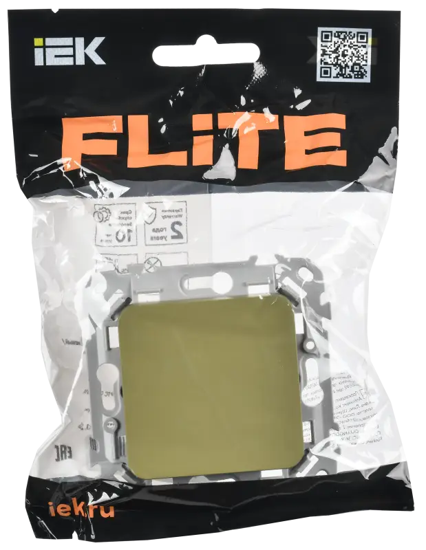 FLITE Выключатель 1-клавишный 10А ВС11-1-0-ФлО оливковый IEK