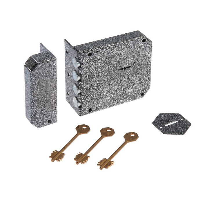 Замок накладной Замок накладной "Симеко" ЗН-1*3, 4 ригеля, 3 ключа