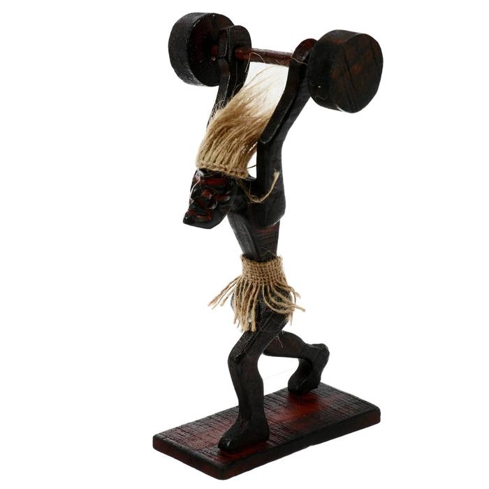 Сувенир «Абориген-штангист», 14×9×20 см, дерево Сувенир «Абориген-штангист», 14×9×20 см, дерево