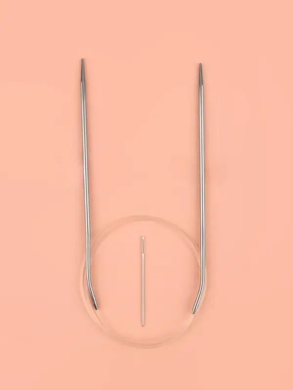 Спицы круговые, для вязания, с пластиковой леской, d=3 мм, 14/80 см, с иглой Спицы круговые, для вязания, с пластиковой леской, d=3 мм, 14/80 см, с иглой