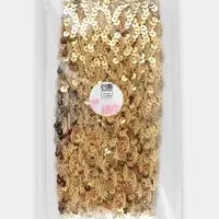 Тесьма декоративная с пайетками, 15 мм, 9.1&plusmn;0.5 м, цвет золотой