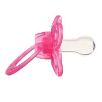 Соска - пустышка с держателем &laquo;Бабочка&raquo;, SL, КЛ +6 мес., с колпачком, розовая