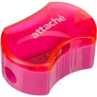 Точилка Attache, 1 отверстие, с контейнером, эргономичн, в ассорт
