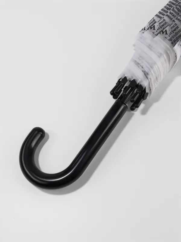 Зонт - трость полуавтоматический &laquo;Газета&raquo;, 8 спиц, R=47/54 см, d=94 см, серый