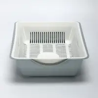 Туалет глубокий с сеткой 36&times;25&times;9 см, белый/серый