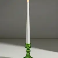 Стеклянный подсвечник на 1 свечу &laquo;Женева&raquo;, d=2.2 см, зелёный, 10.5&times;7.7&times;7.7 см