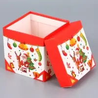 Коробка Самосборная "Дед мороз и Елка" 15х15х15 см 10724301