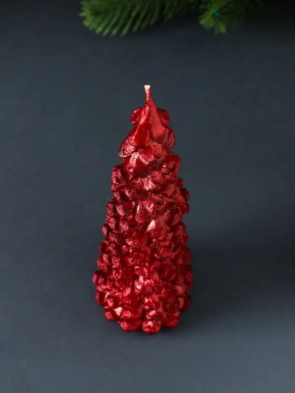 Свеча "Ель большая" 160х60 мм лак, красная