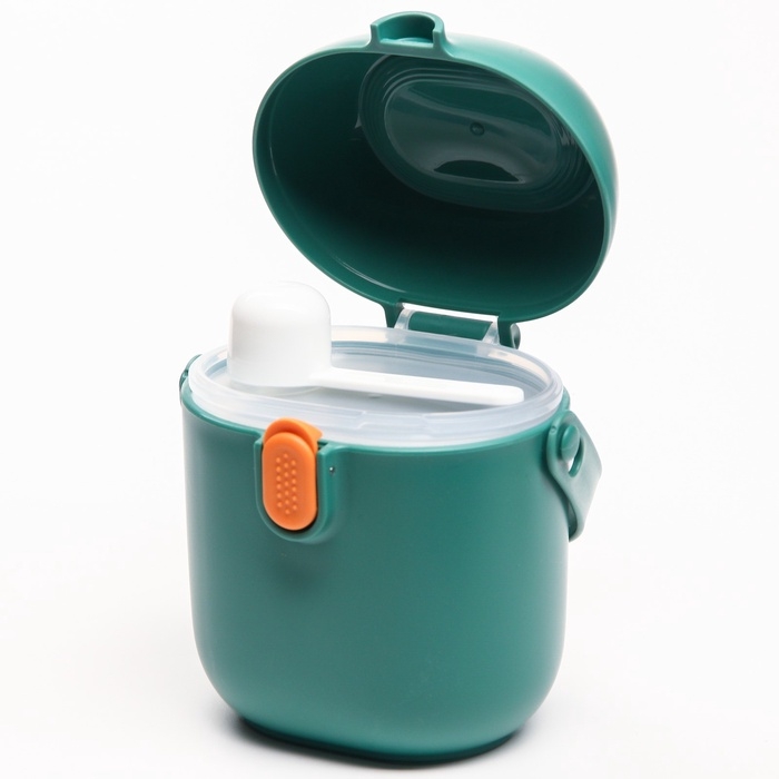 Контейнер для хранения детского питания Крошка Я, с ложкой 450 мл, зеленый
