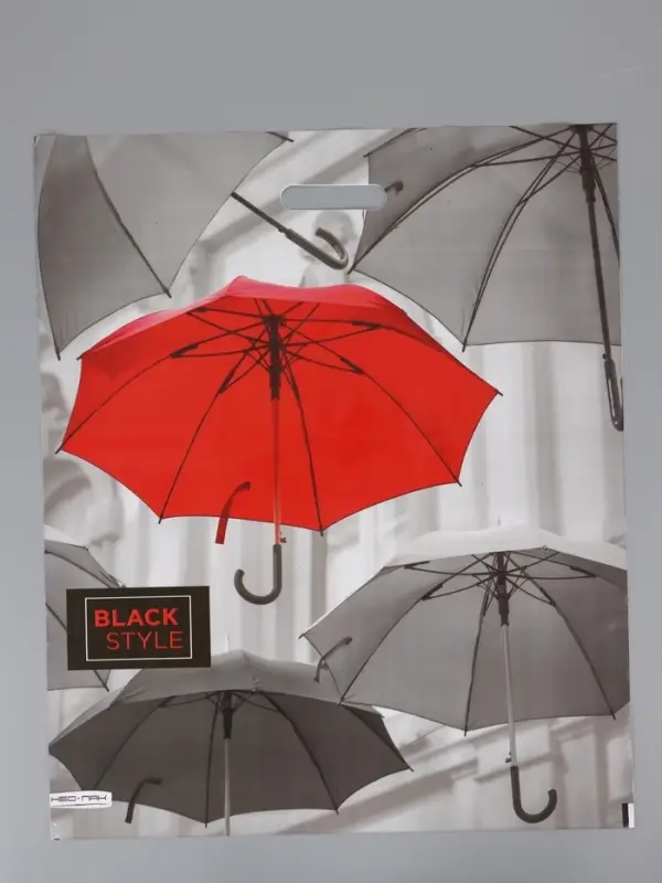 Пакет "Зонтики, полиэтиленовый с вырубной ручкой 50х60 см, 100 мкм