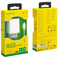 СЗУ BA47A USB на MicroUSB QC3.0 Borofone (EU) белый