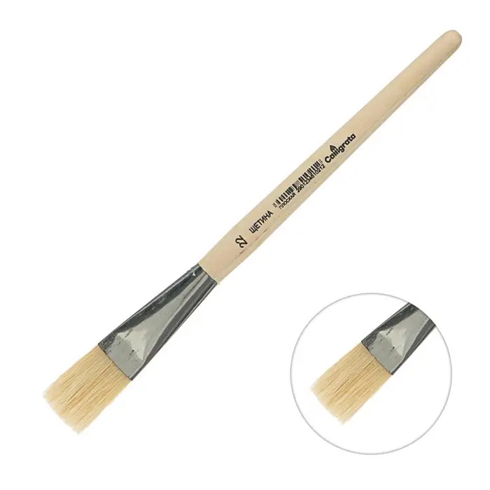 Кисть для рисования, щетина, № 22, Calligrata, плоская, деревянная ручка