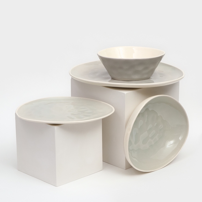 Набор посуды , керамика, серый, 4 предмета, Иран Набор посуды , керамика, серый, 4 предмета, Иран