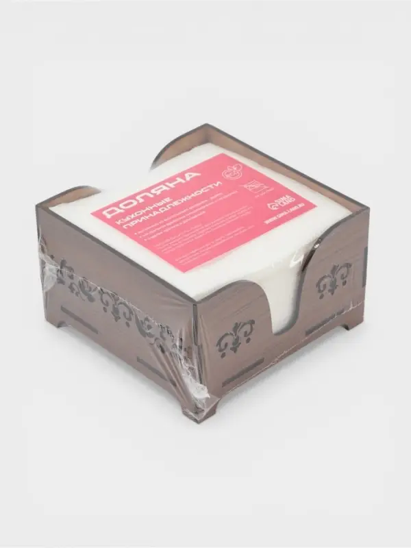 Салфетница деревянная Доляна &laquo;Орех&raquo;, 12.5&times;12.5 см, с салфетками, коричневая