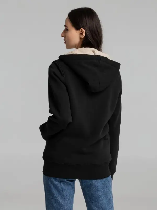 Толстовка унисекс на молнии Sherpa черная, размер XS