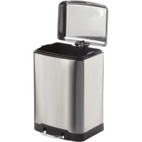 Ведро мусорное с педалью и доводчиком Luscan 12л,матов., прямоуг,нерж сталь