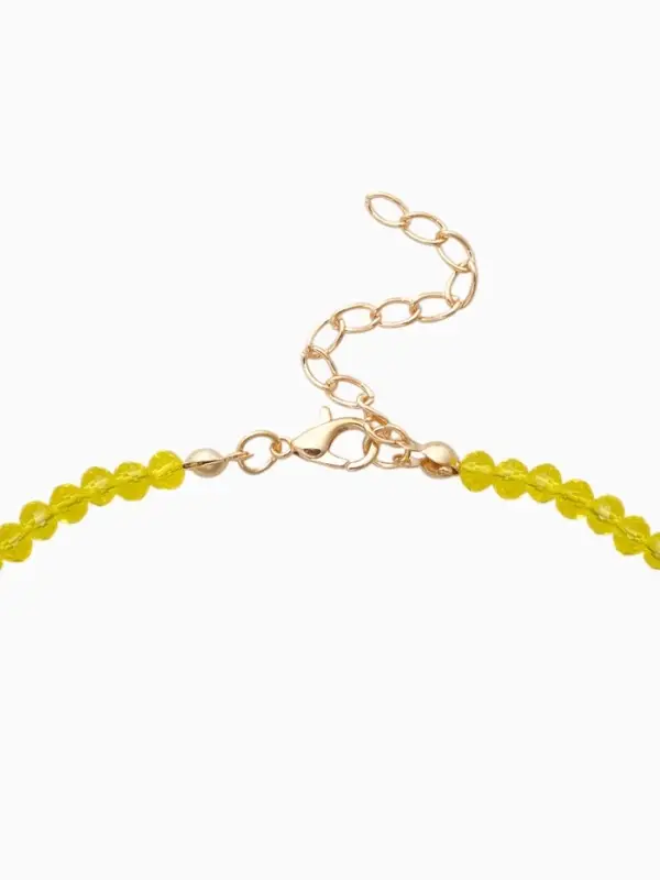 Чокер из бисера «Хрусталь», сердце, жёлтый в золоте, 37 см + 5 см доп, цепочка