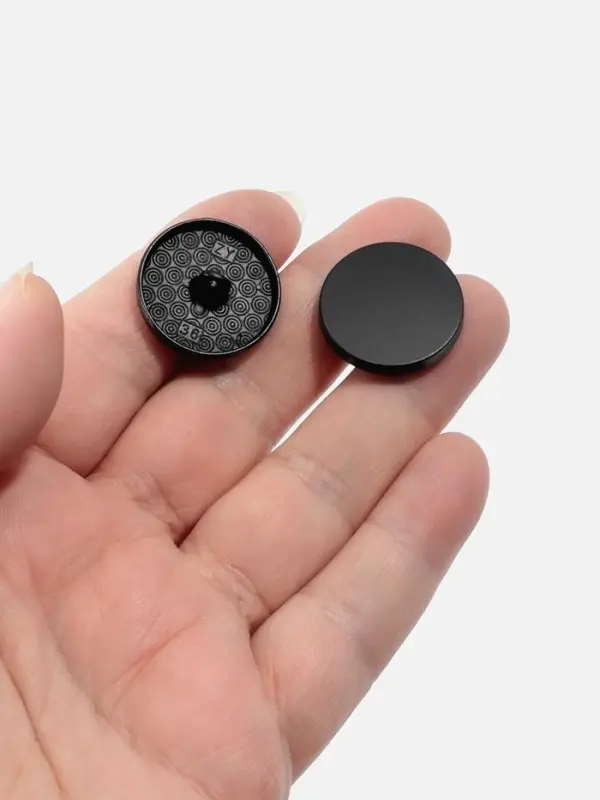 Набор металлических пуговиц на ножке, d=23 мм, 5 шт., цвет чёрный матовый