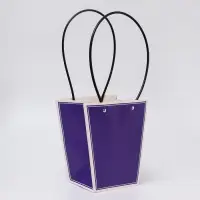 Сумка для цветов фиолетовая влагостойкая, 17&times;17 - 11.5&times;11.5 - 20 см 8