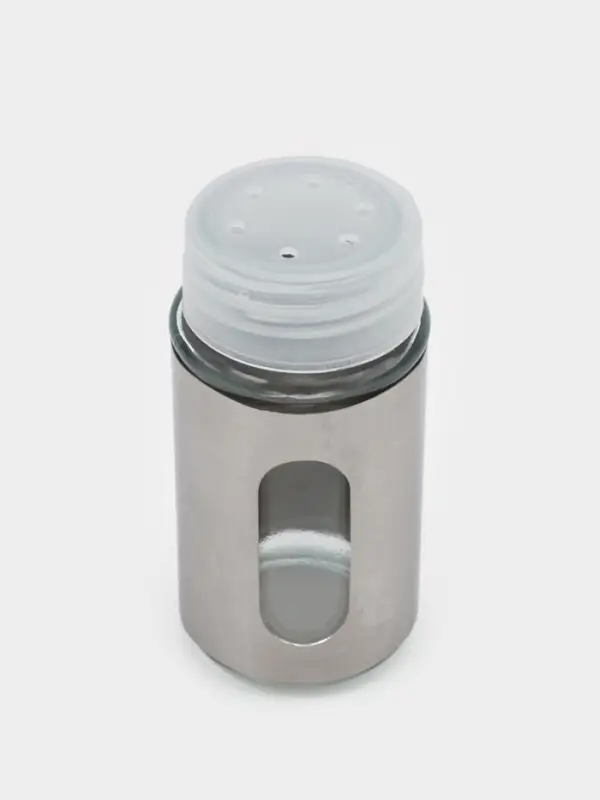 Набор для специй &laquo;Патрон&raquo;, перечница и солонка 90 мл, с металлической крышкой, стекло