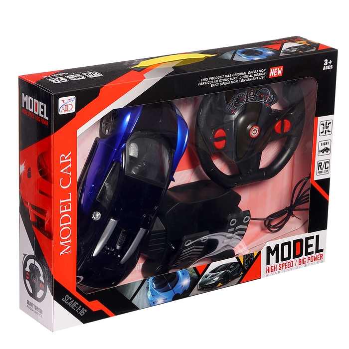 Машина радиоуправляемая «Купе», в комплекте педали и руль, работает от батареек, цвет синий Машина радиоуправляемая «Купе», в комплекте педали и руль, работает от батареек, цвет синий