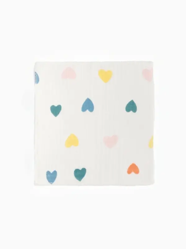 Набор платочков Крошка Я Сolored hearts (вид 1) 20*20 см-5 шт, муслин, 100 % хлопок Набор платочков Крошка Я Сolored hearts (вид 1) 20*20 см-5 шт, муслин, 100 % хлопок