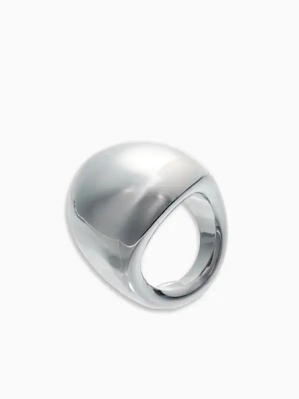 Кольцо пластик Кольцо пластик "Объемный круг", р-р 17, цвет серебро