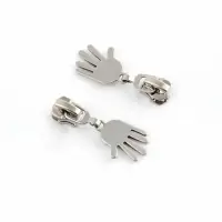 Бегунок для металлической молнии, №5, &laquo;Ладонь&raquo;, 10 шт., цвет никель