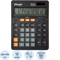 Калькулятор настольный ПОЛНОРАЗМ. КОМУС EM444, 12-р,дв.пит,204x155мм,черн