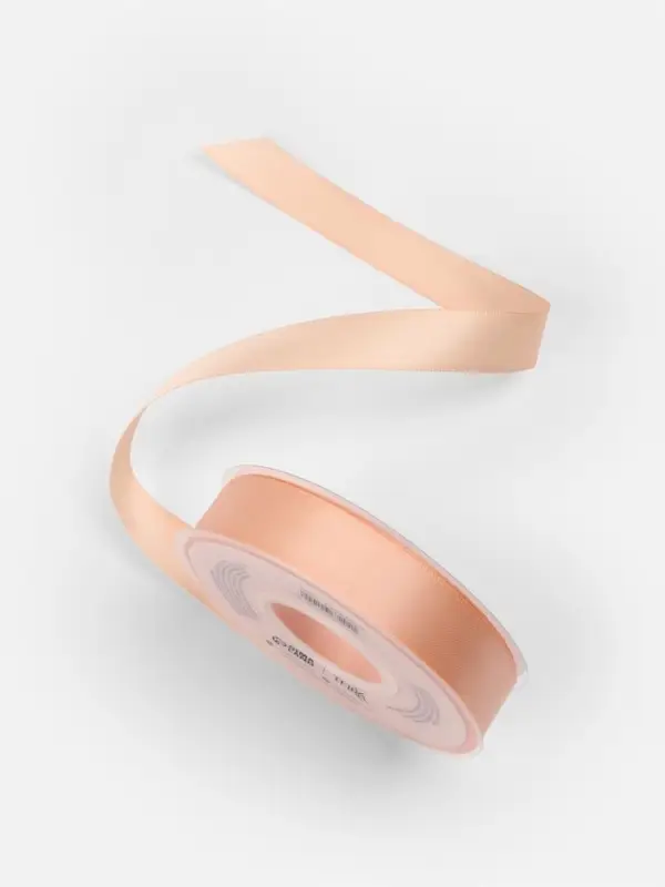 Лента атласная TEIRA, двухсторонняя, 20 мм, 25&plusmn;1 м, бежевая №0714