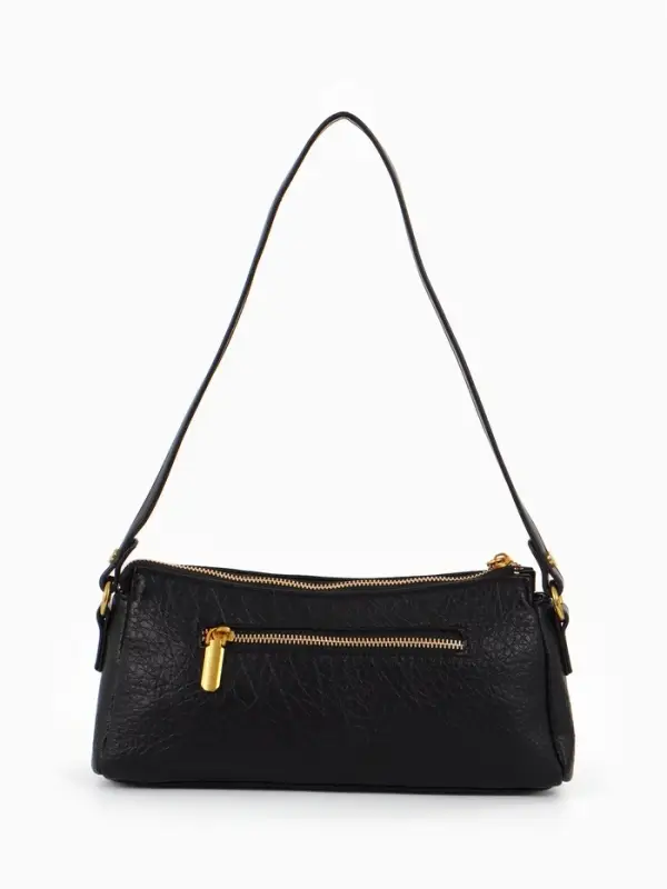 Сумка женская багет TEXTURA на молнии, 27&times;8&times;13 см, чёрная